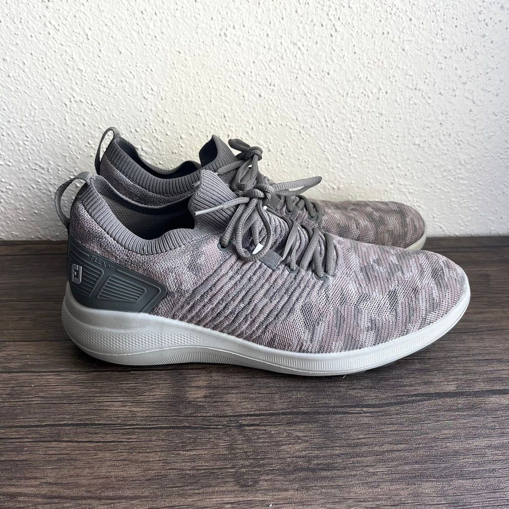 FootJoy Flex SP Spikeless Golf Shoes Grey Camo Mens Size 11.5 56272